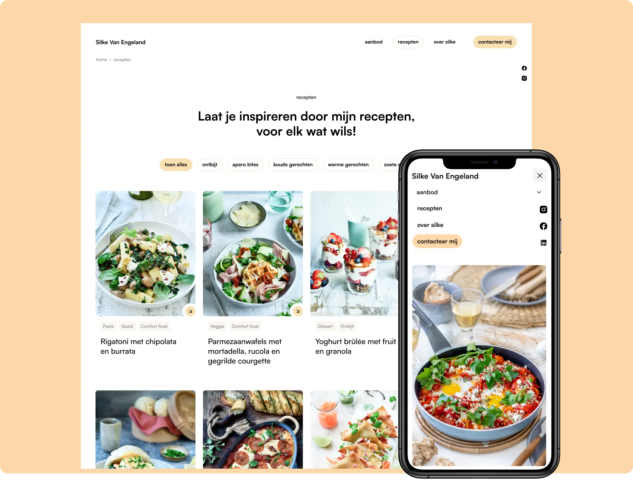 Brand Design Website for Culinary experiences with food recipes